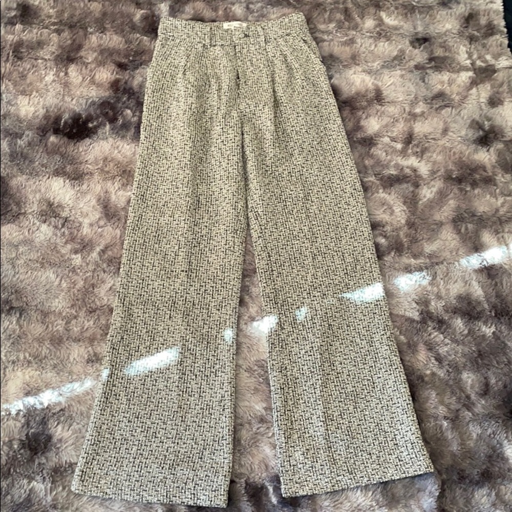 WILD HONEY TWEED LIKE WIDE LEG PANTS